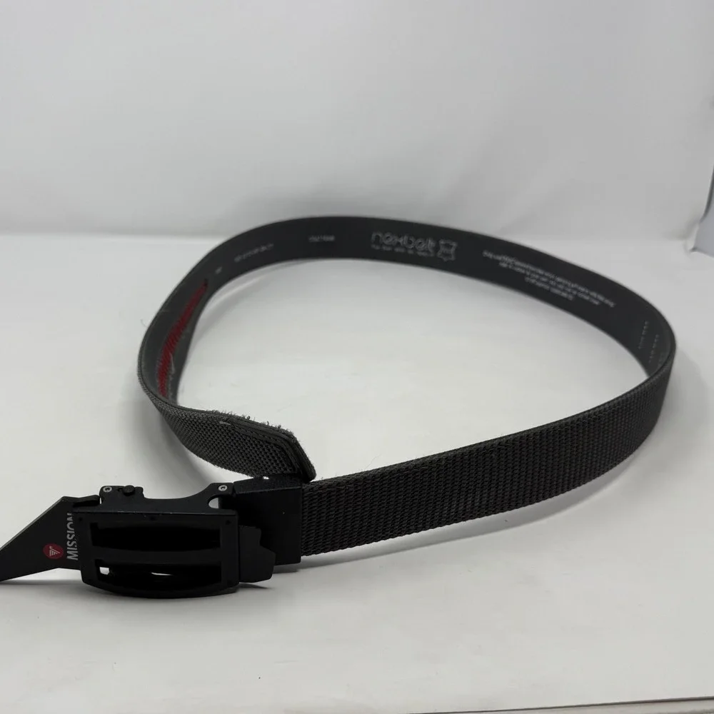 Nexbelt EDC Mission Grey Nylon Ratchet Belt Black Buckle Tactical Mens